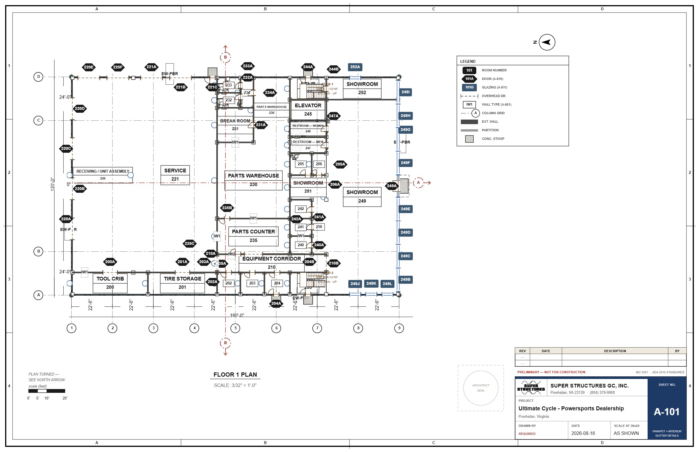 A-101 floor plan drawn by Groundwork